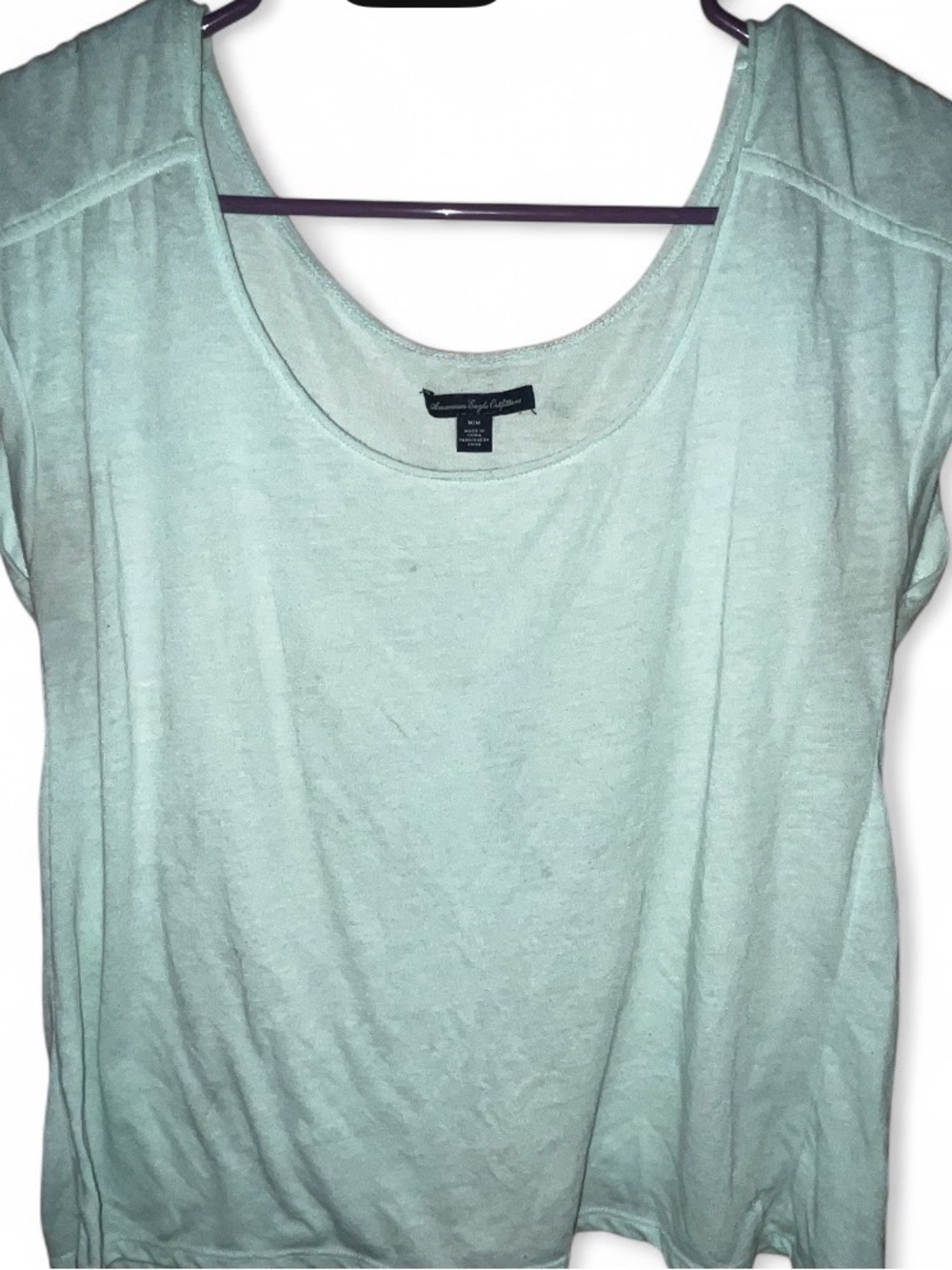 American Eagle Outfitters Mint Short Sleeve Scoop Neck Tee